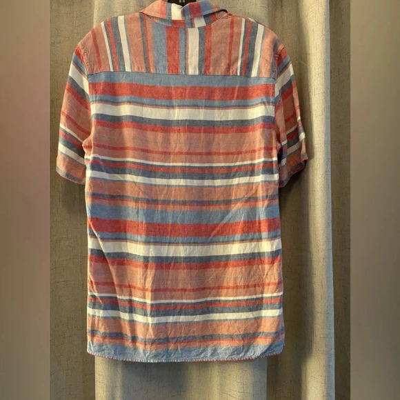 Men’s Zara Short Sleeve Button up Shirt. Size S. Pale red, cream, blue - Picture 2 of 4